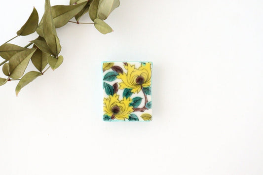 Seikou Kiln Colored Chopstick Rest Peony | Hashioki Kutani Ware-TOP