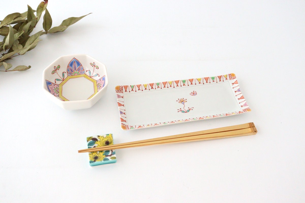 Seikou Kiln Colored Chopstick Rest Peony | Hashioki Kutani Ware