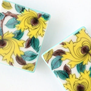 Seikou Kiln Colored Chopstick Rest Peony | Hashioki Kutani Ware-Detail11