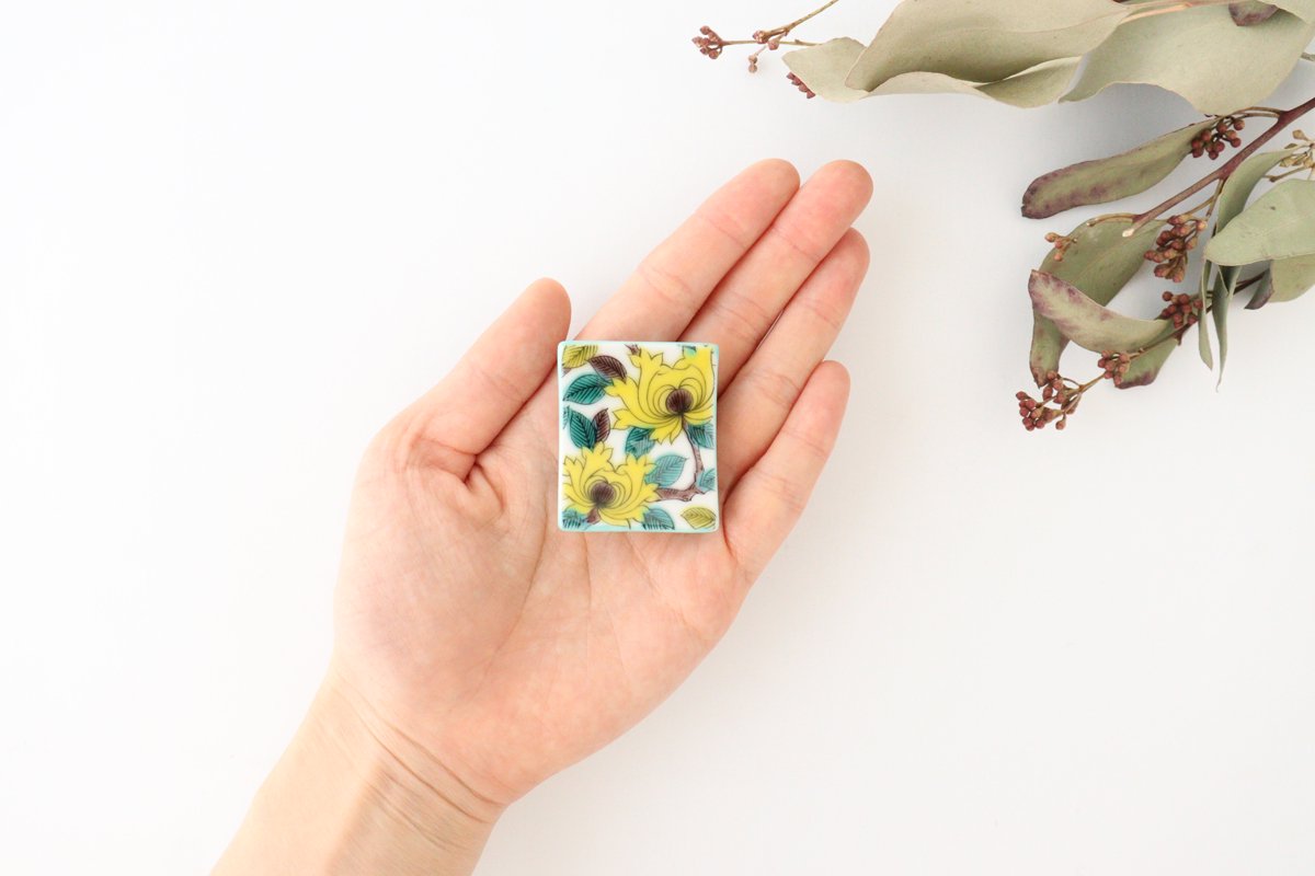 Seikou Kiln Colored Chopstick Rest Peony | Hashioki Kutani Ware
