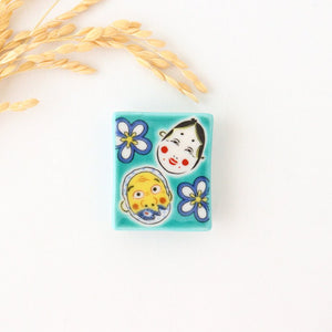 Seikou Kiln Colored Chopstick Rest Hyottoko Okame | Hashioki Kutani Ware-TOP