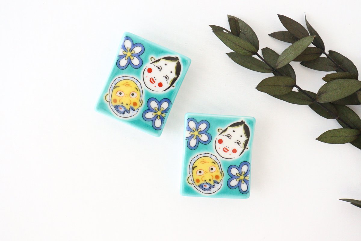 Seikou Kiln Colored Chopstick Rest Hyottoko Okame | Hashioki Kutani Ware-Detail10