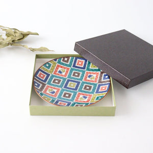 Seikou kiln Round Plate Old Kutani Colored Picture Pavement Pattern| Kutani Ware-Detail11