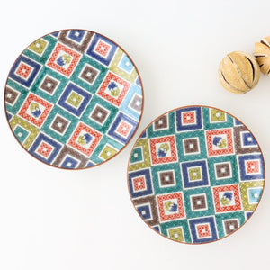 Seikou kiln Round Plate Old Kutani Colored Picture Pavement Pattern| Kutani Ware-Detail12