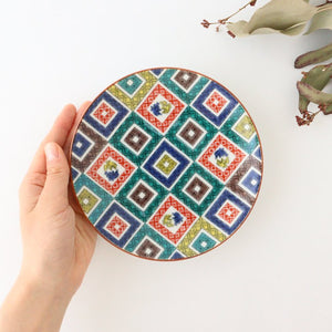 Seikou kiln Round Plate Old Kutani Colored Picture Pavement Pattern| Kutani Ware-Detail3