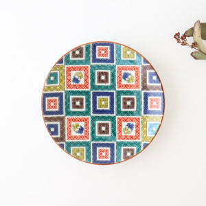 Seikou kiln Round Plate Old Kutani Colored Picture Pavement Pattern| Kutani Ware-Detail7