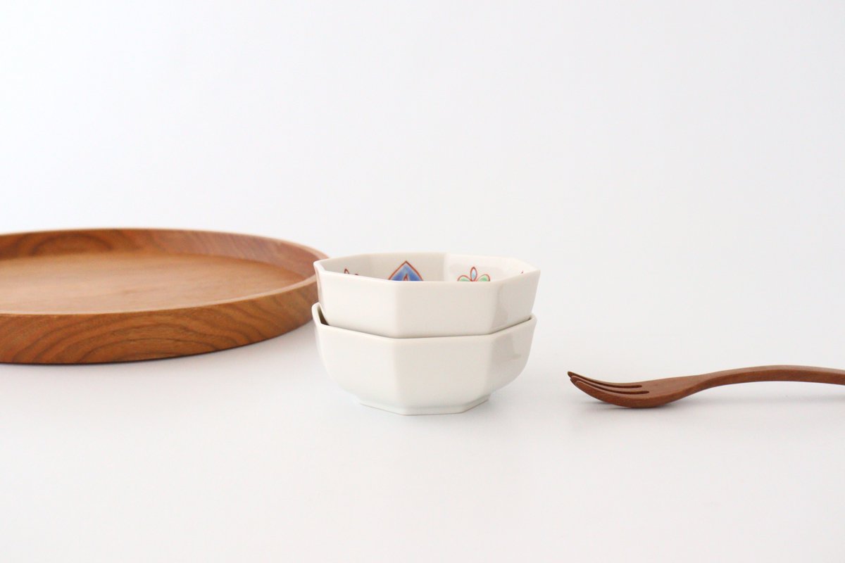 Ginshu Kiln Octagonal Small Colored Bowl | Kobachi Kutani Ware