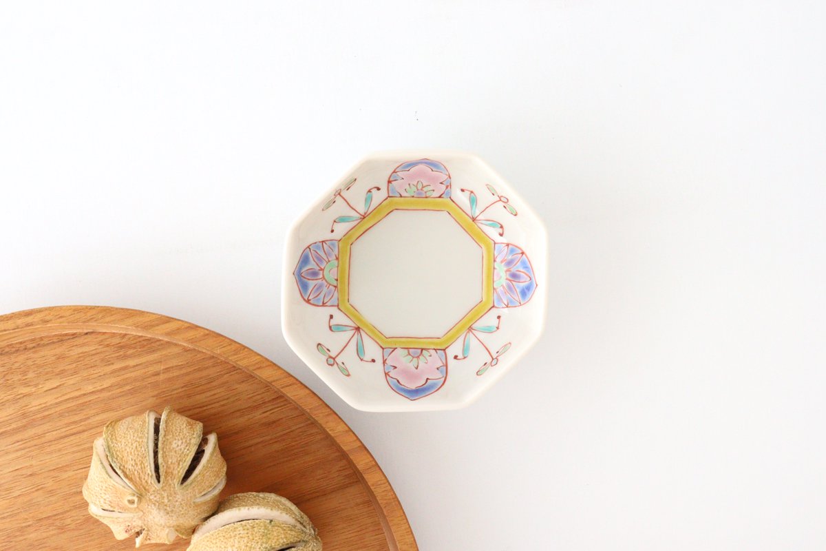 Ginshu Kiln Octagonal Small Colored Bowl | Kobachi Kutani Ware