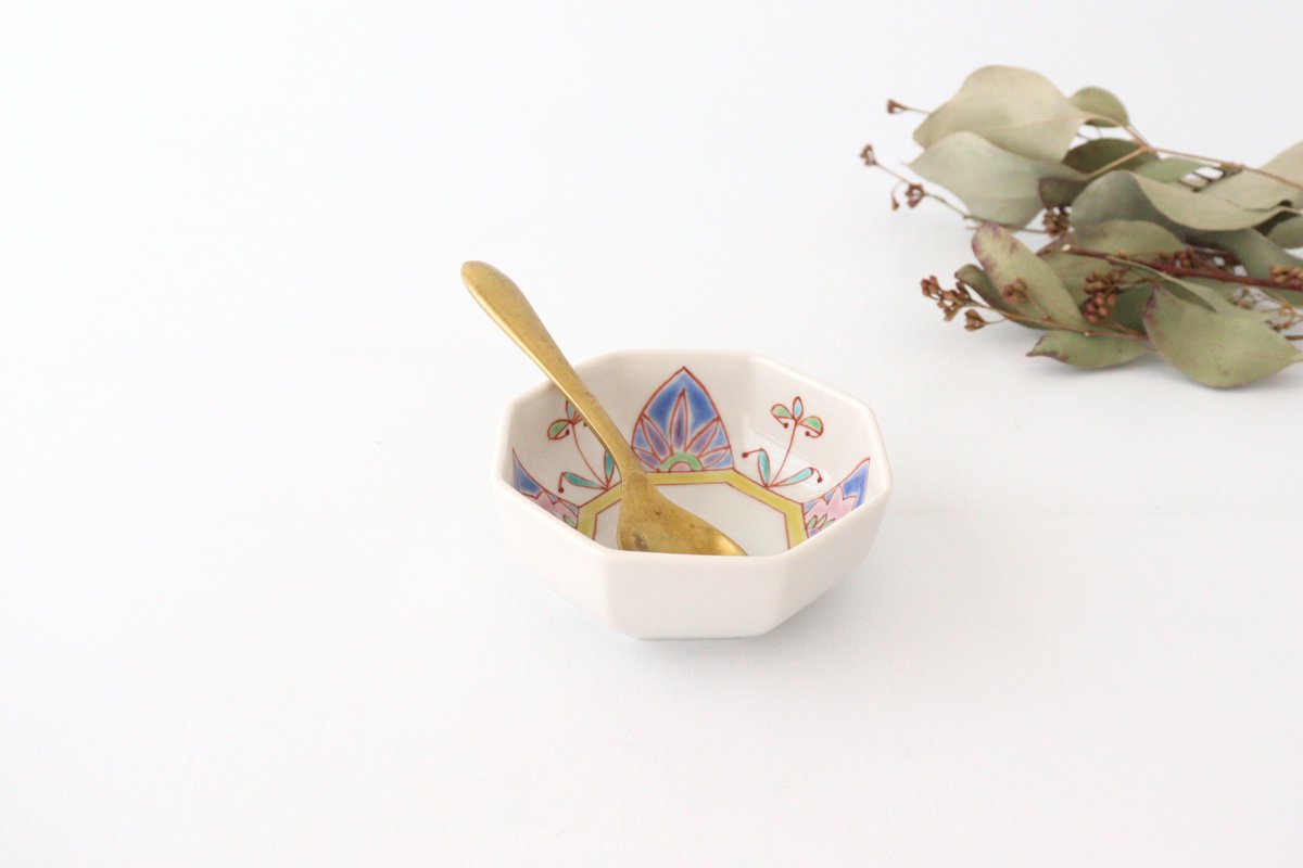 Ginshu Kiln Octagonal Small Colored Bowl | Kobachi Kutani Ware