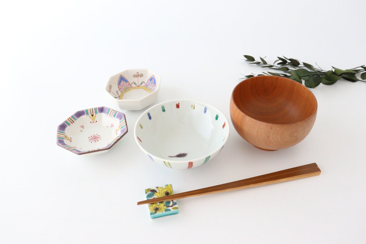 Ginshu Kiln Octagonal Small Colored Bowl | Kobachi Kutani Ware