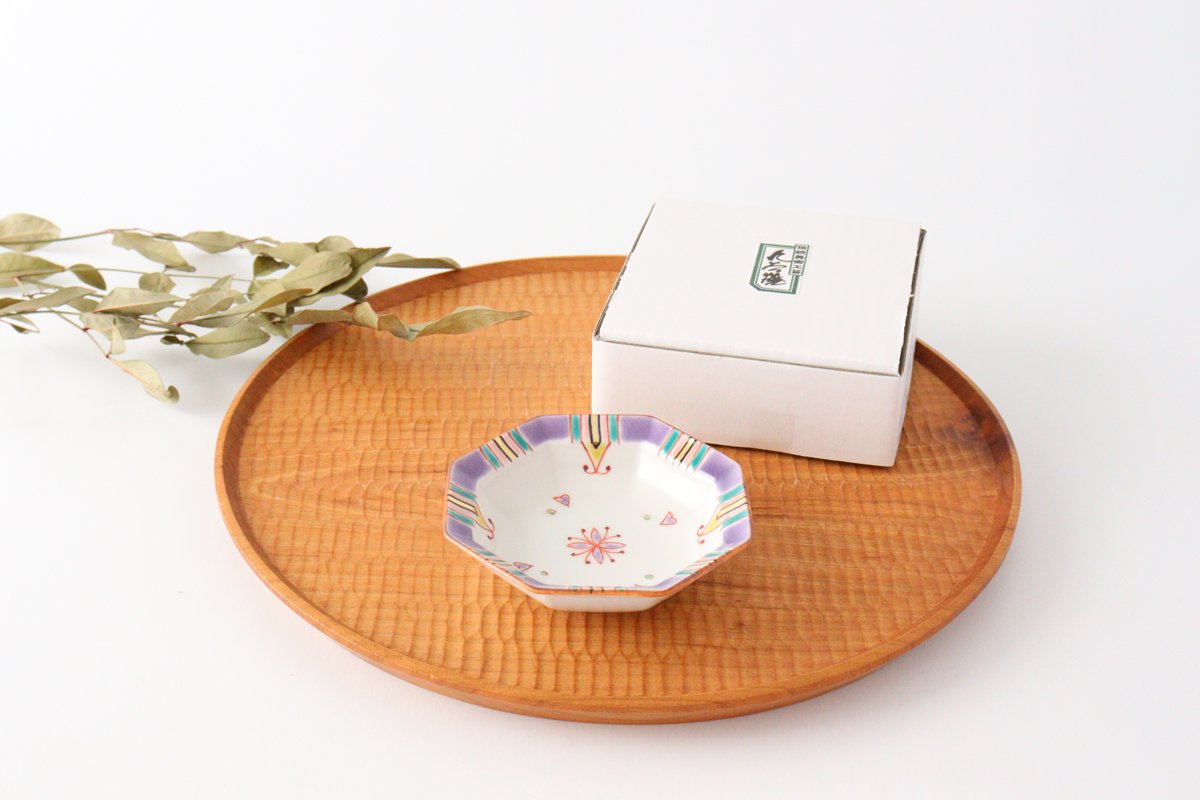 Ginshu Kiln Octagonal Small Colored Plate | Kutani Ware