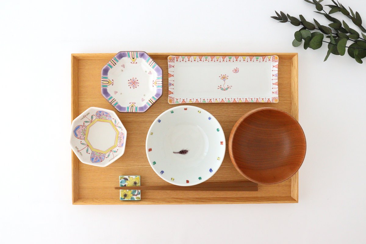 Ginshu Kiln Octagonal Small Colored Plate | Kutani Ware