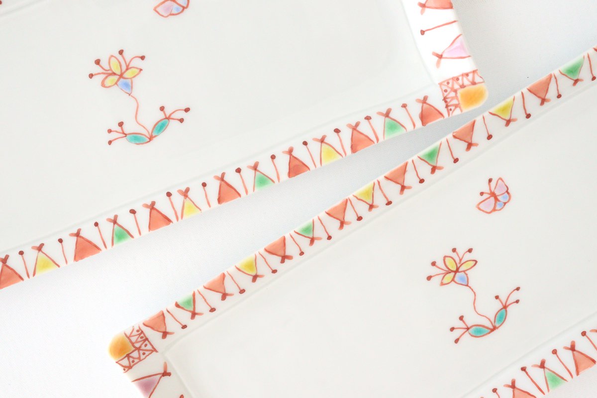 Ginshu Kiln Tatara Rectangle Plate Yellow Flower |Sushi Plate Kutani Ware-Detail13