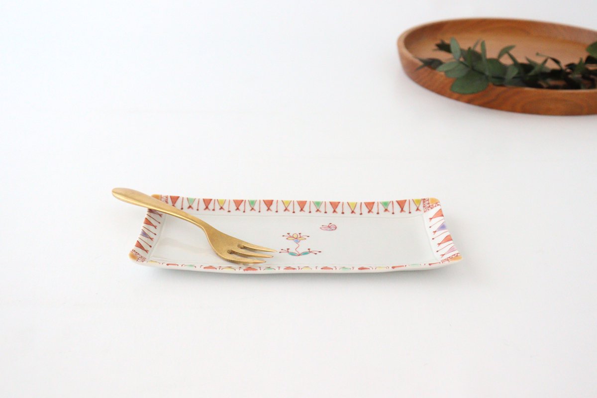 Ginshu Kiln Tatara Rectangle Plate Yellow Flower |Sushi Plate Kutani Ware-Detail3