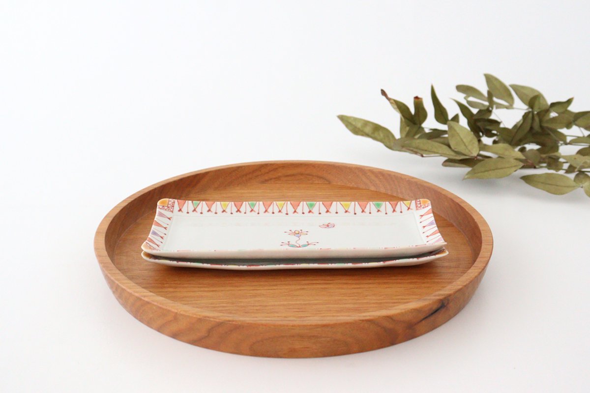 Ginshu Kiln Tatara Rectangle Plate Yellow Flower |Sushi Plate Kutani Ware-Detail5
