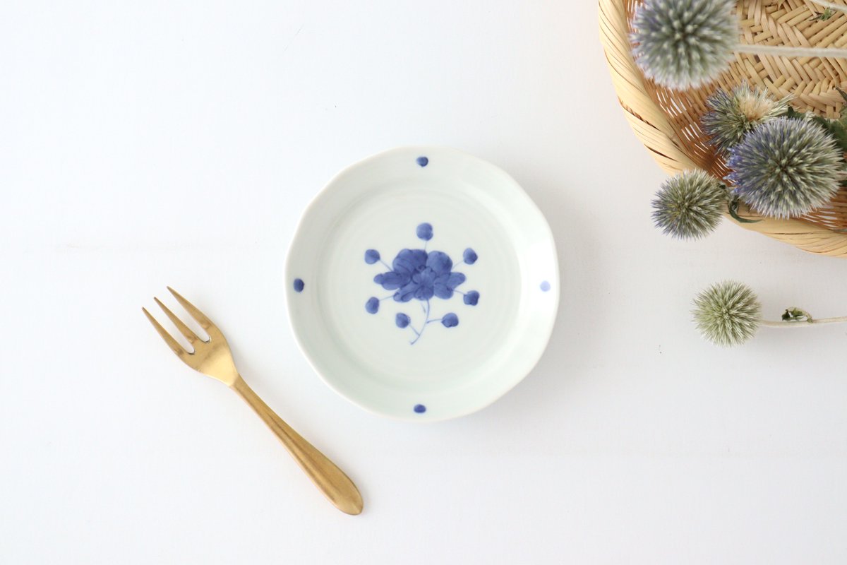 Round Sauce Plate Blue Peony 10.5cm/4.1in | Arita Ware