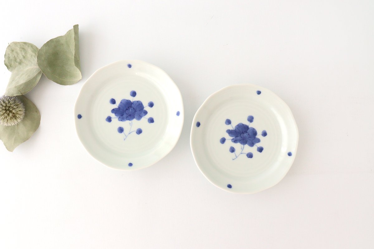 Round Sauce Plate Blue Peony 10.5cm/4.1in | Arita Ware