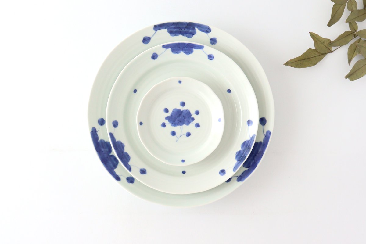 Round Sauce Plate Blue Peony 10.5cm/4.1in | Arita Ware