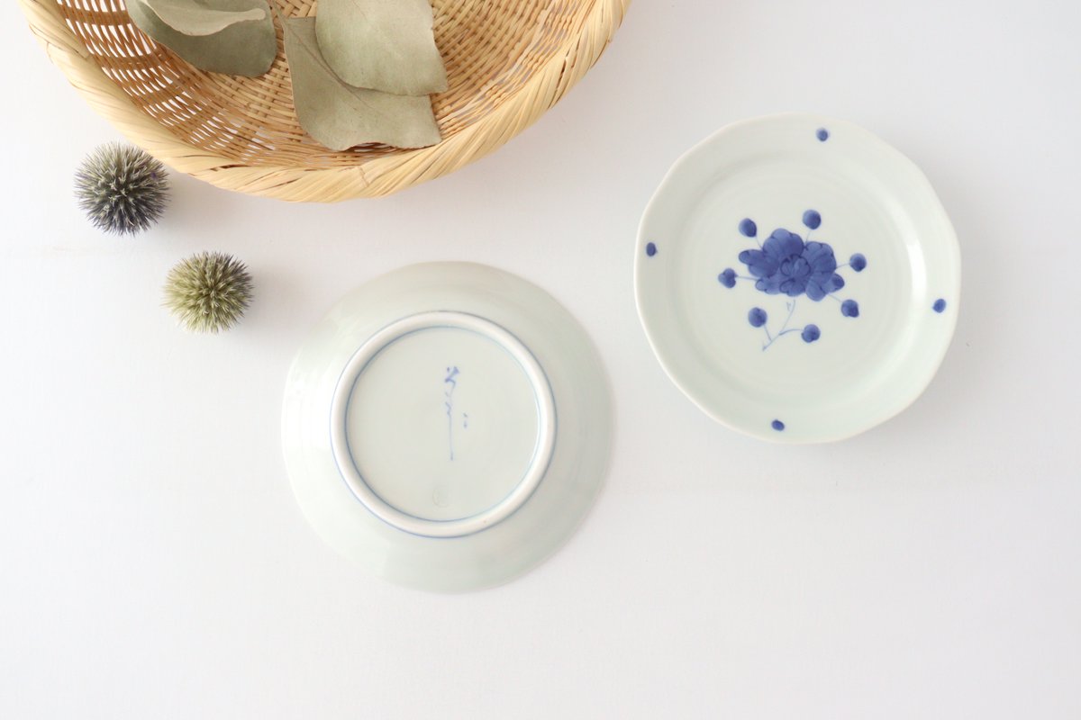 Round Sauce Plate Blue Peony 10.5cm/4.1in | Arita Ware