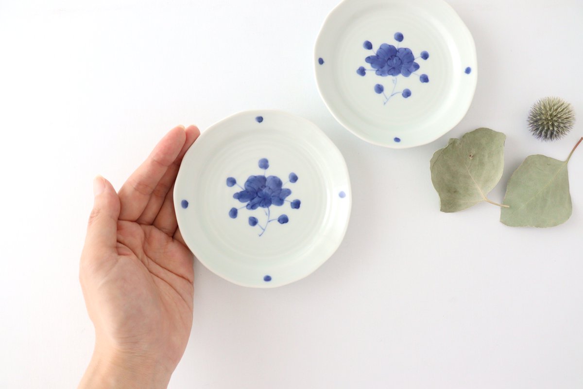 Round Sauce Plate Blue Peony 10.5cm/4.1in | Arita Ware
