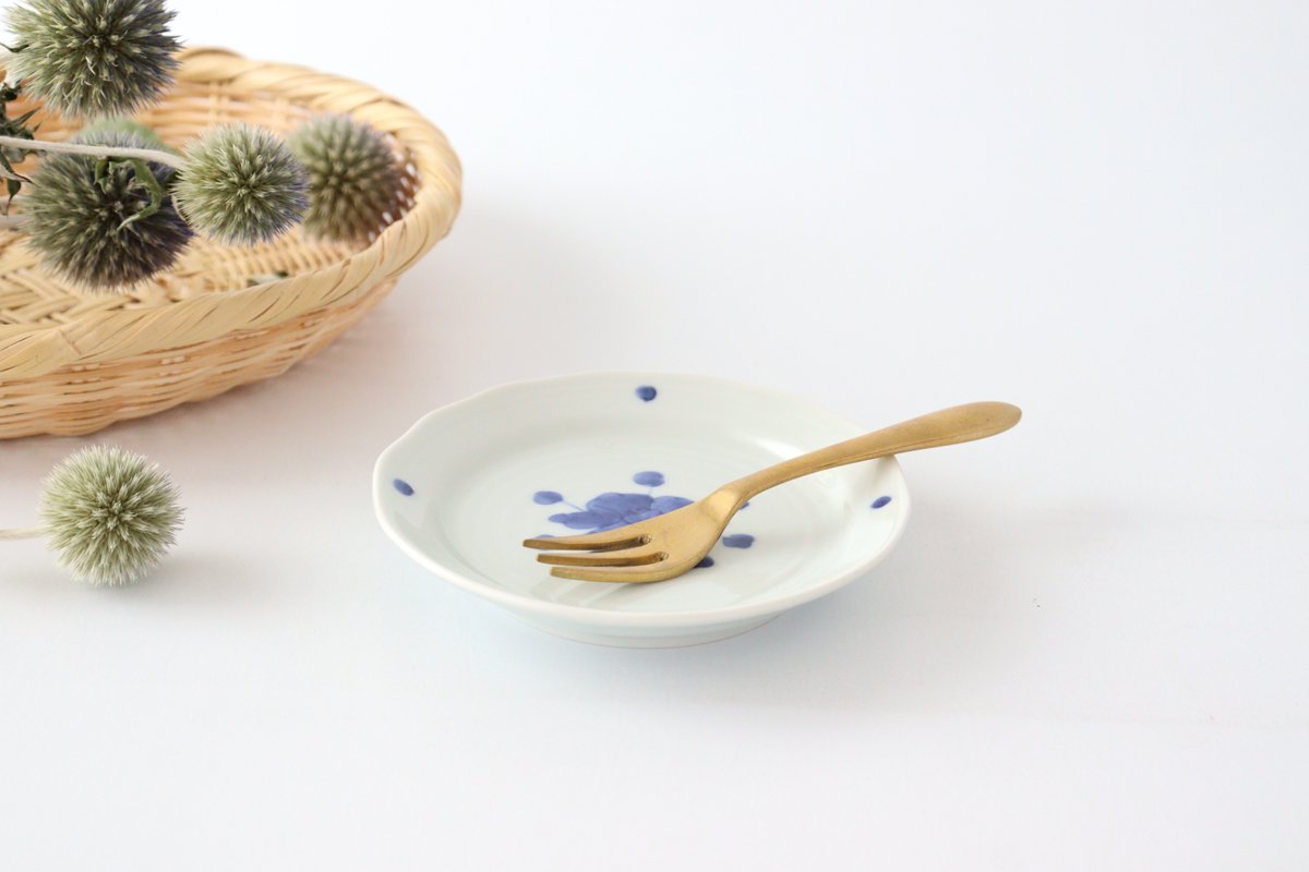 Round Sauce Plate Blue Peony 10.5cm/4.1in | Arita Ware