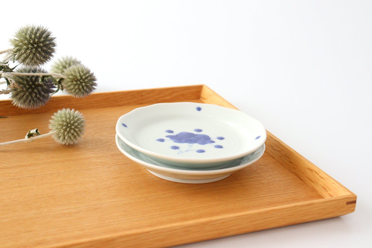 Round Sauce Plate Blue Peony 10.5cm/4.1in | Arita Ware