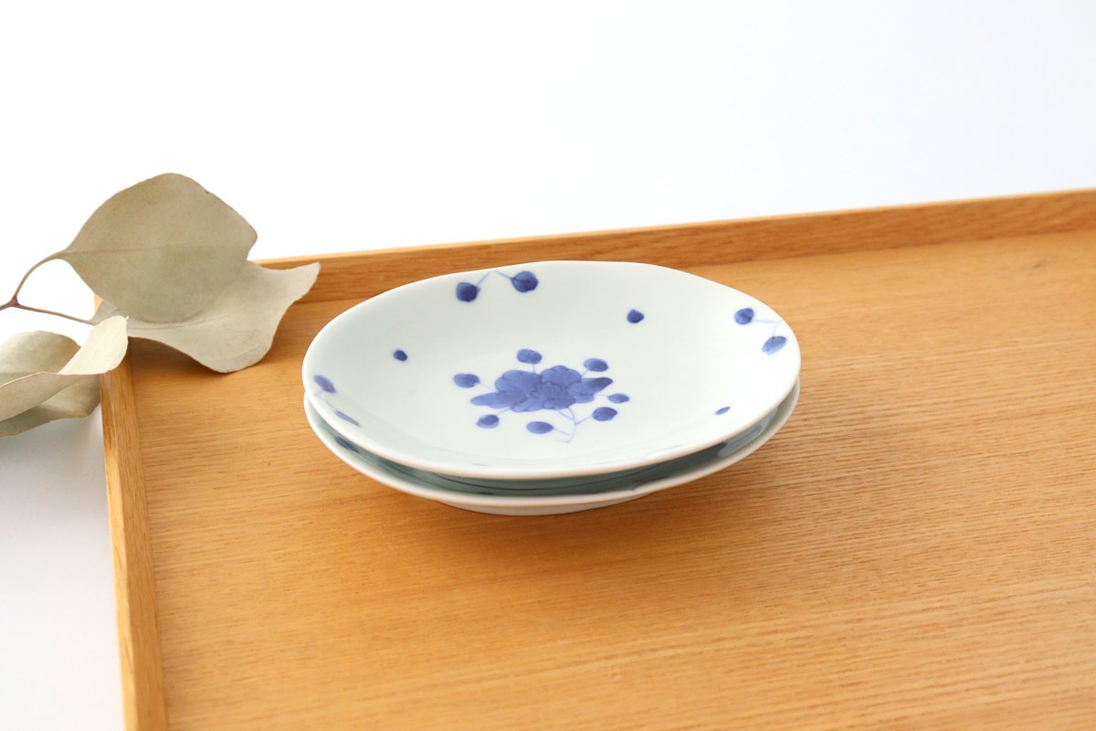 Oval Small Plate Blue Peony| Arita Ware