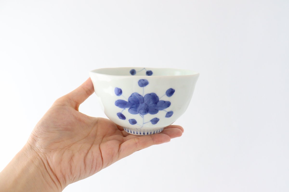 Large Rice Bow Peonies | Arita Ware
