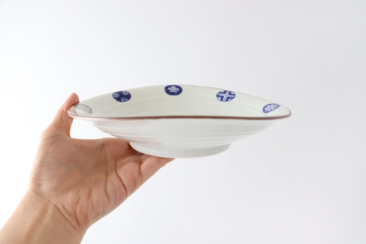 Oval Deep Plate Round Pattern 19.5cm/7.7in | Arita Ware