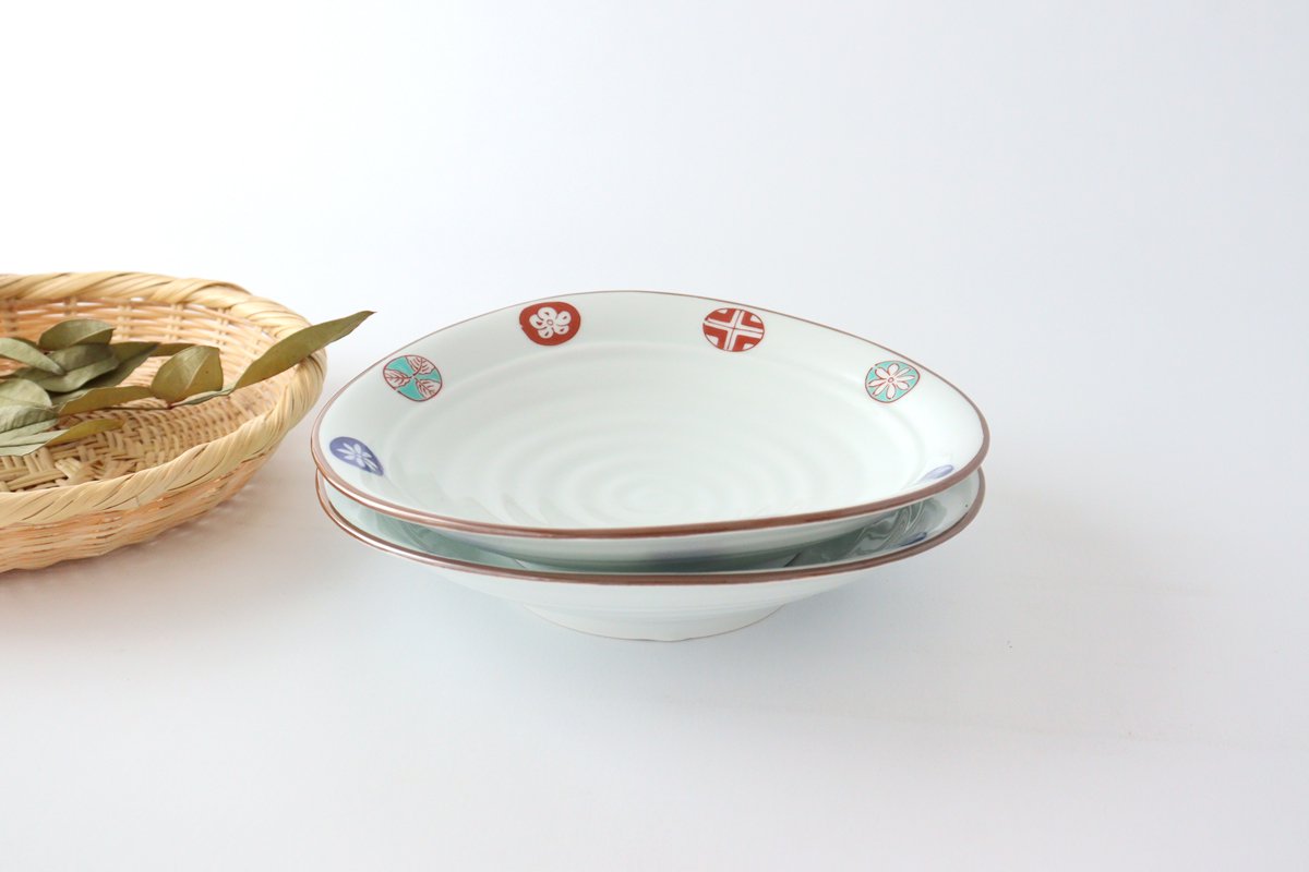 Oval Deep Plate Round Pattern 19.5cm/7.7in | Arita Ware