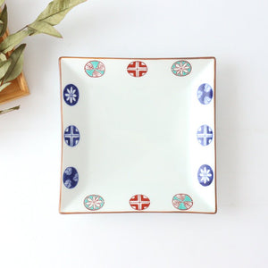 Squre Plate Round Pattern 16.5㎝/6.49in | Sushi Plate Arita Ware-TOP