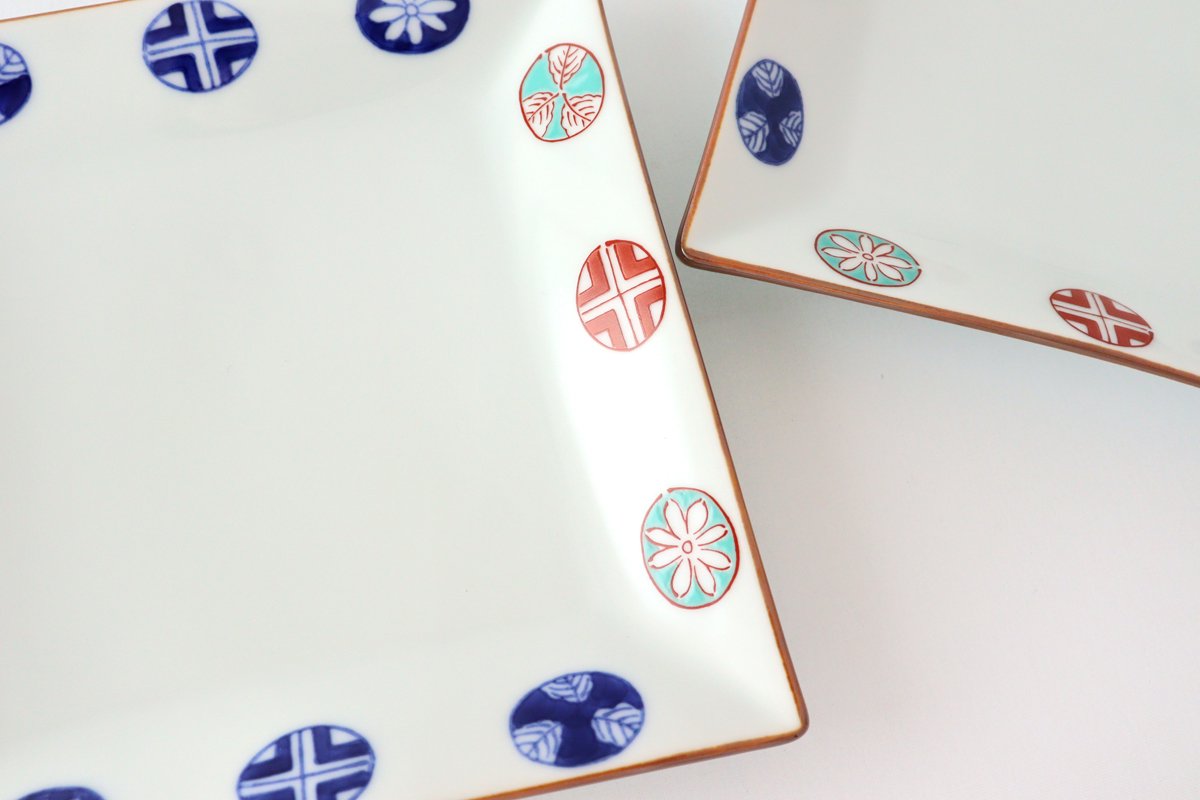 Squre Plate Round Pattern 16.5㎝/6.49in | Sushi Plate Arita Ware-Detail12