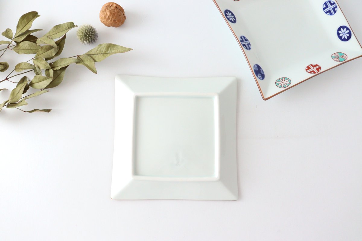 Squre Plate Round Pattern 16.5㎝/6.49in | Sushi Plate Arita Ware-Detail3