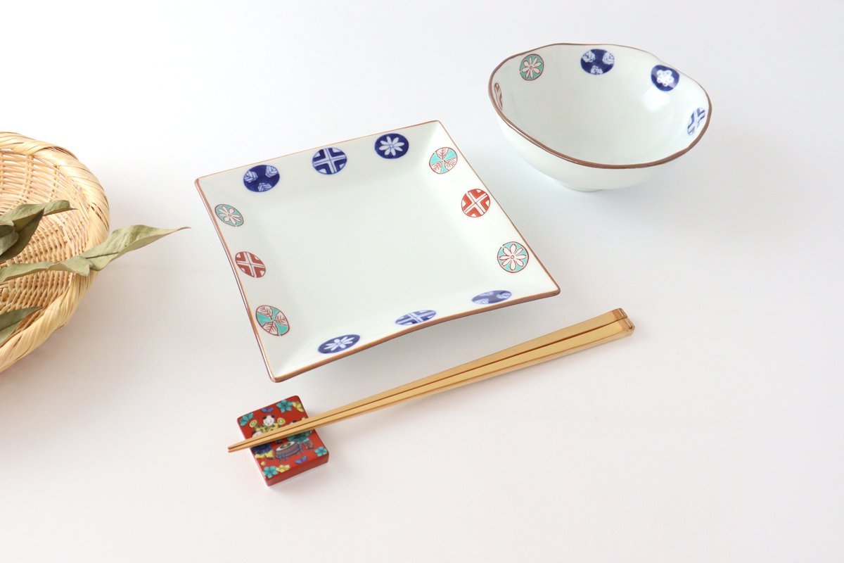 Squre Plate Round Pattern 16.5㎝/6.49in | Sushi Plate Arita Ware-Detail5