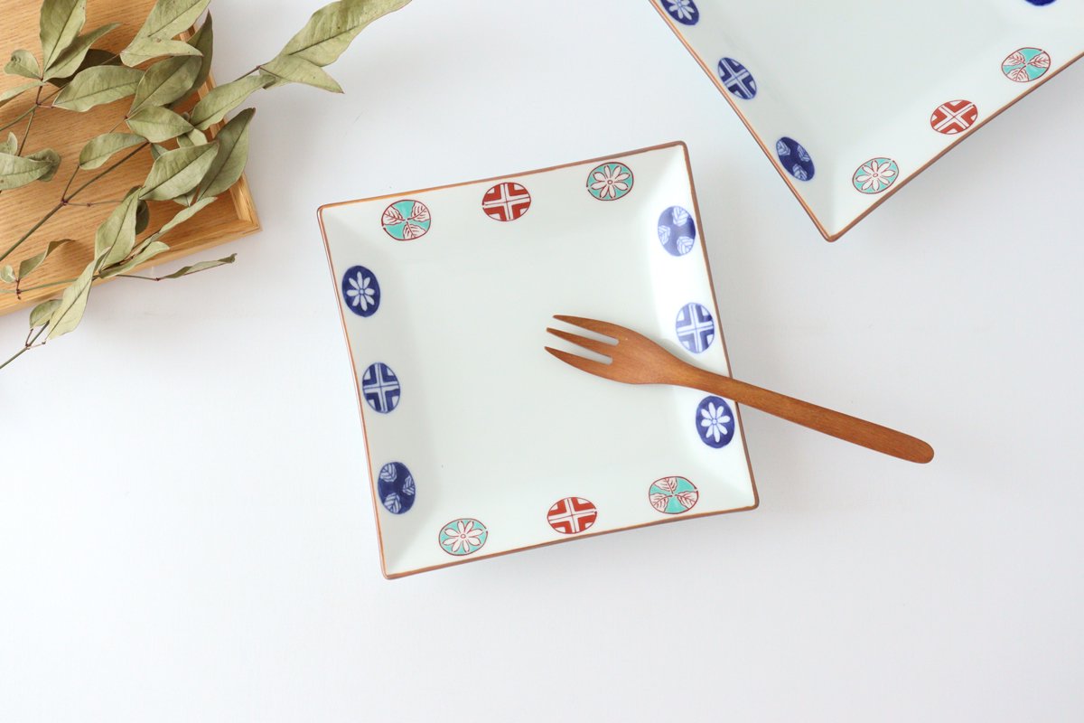 Squre Plate Round Pattern 16.5㎝/6.49in | Sushi Plate Arita Ware-Detail7