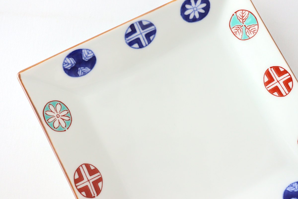 Squre Plate Round Pattern 16.5㎝/6.49in | Sushi Plate Arita Ware-Detail8