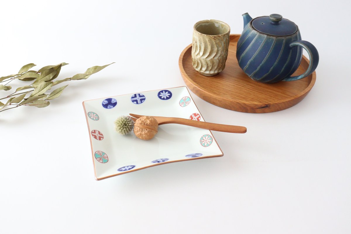 Squre Plate Round Pattern 16.5㎝/6.49in | Sushi Plate Arita Ware-Detail9