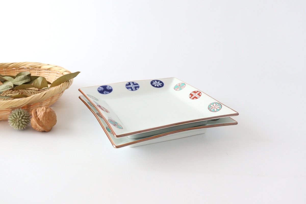 Squre Plate Round Pattern 16.5㎝/6.49in | Sushi Plate Arita Ware-Detail10