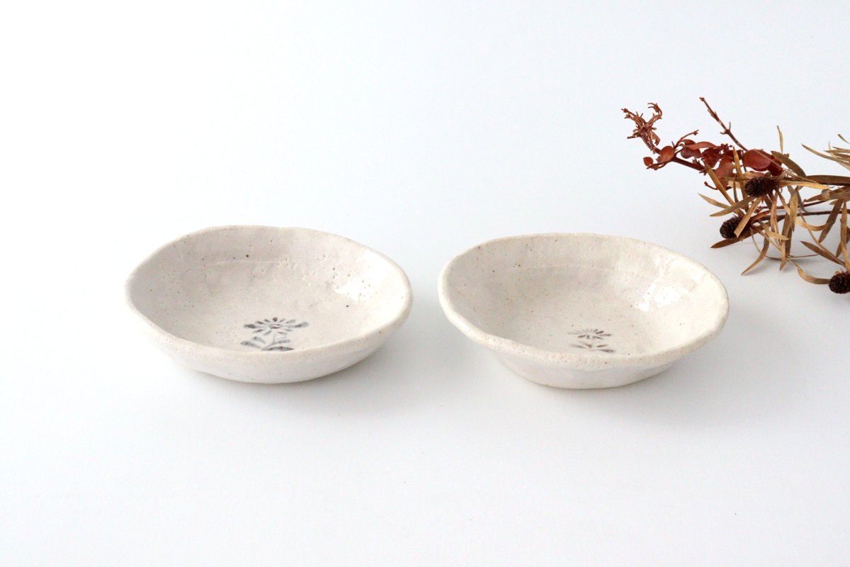 Kitagama Kasen Hiroshige Kato Small Bowl White Flower | Kobachi Seto Ware