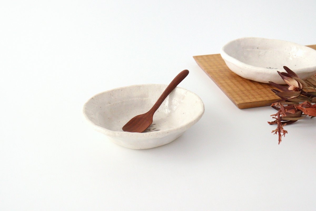 Kitagama Kasen Hiroshige Kato Small Bowl White Flower | Kobachi Seto Ware