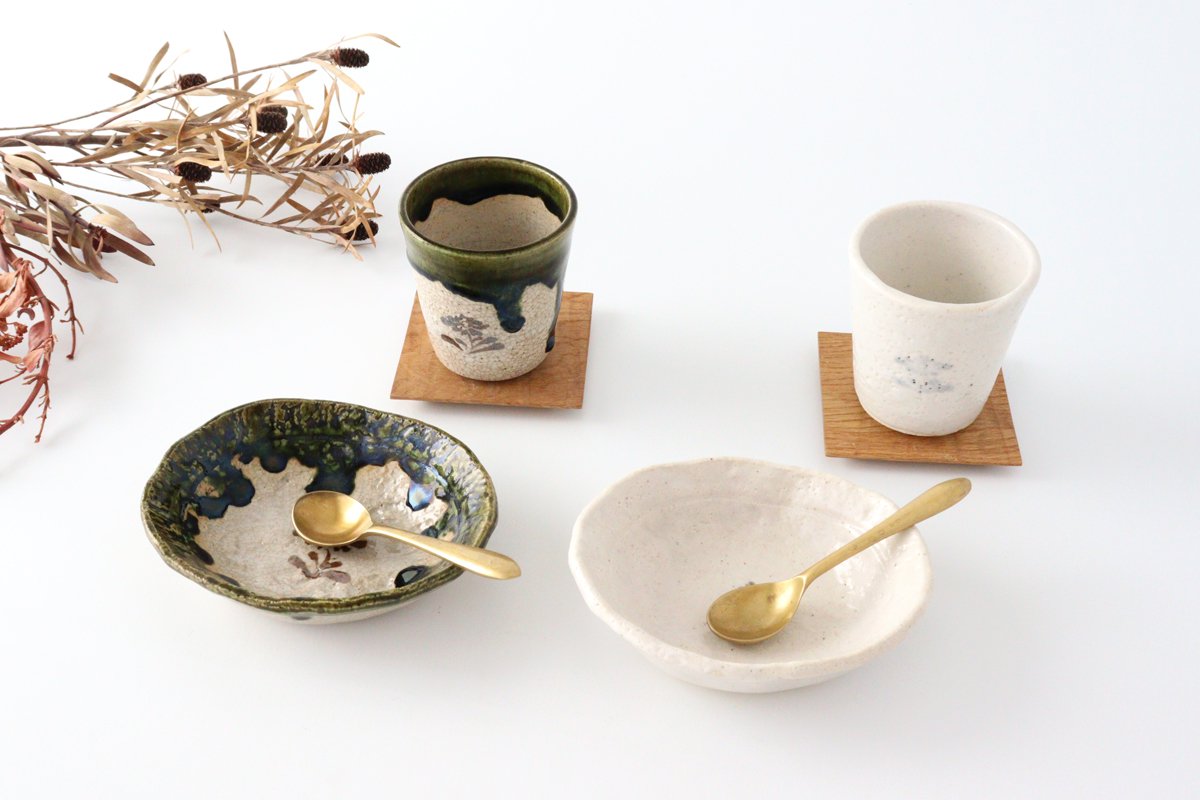 Kitagama Kasen Hiroshige Kato Small Bowl White Flower | Kobachi Seto Ware