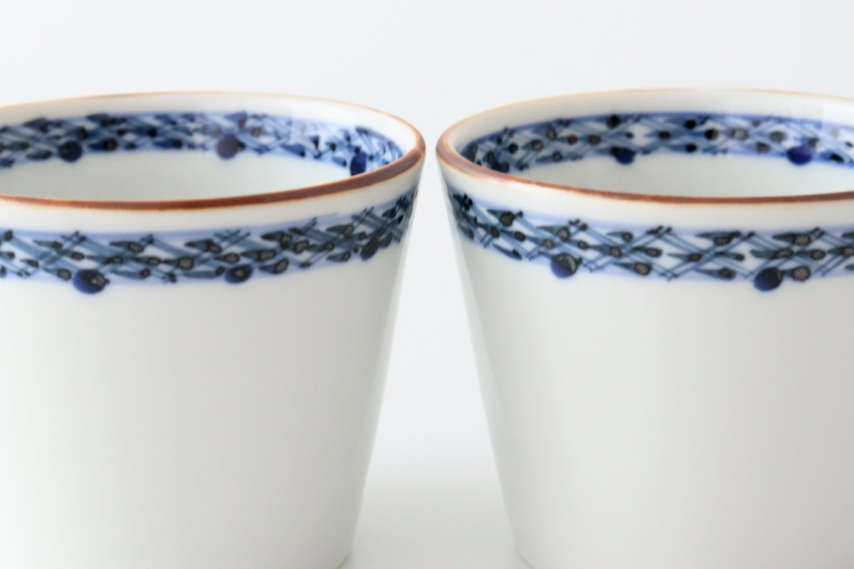 Soba Choko Blue-lined Pattern | Free Cup Arita Ware