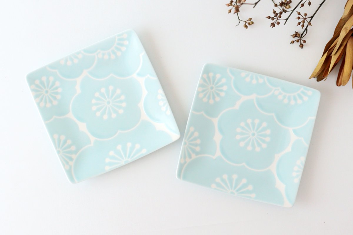 Square Plate Plum Blue | Hasami Ware