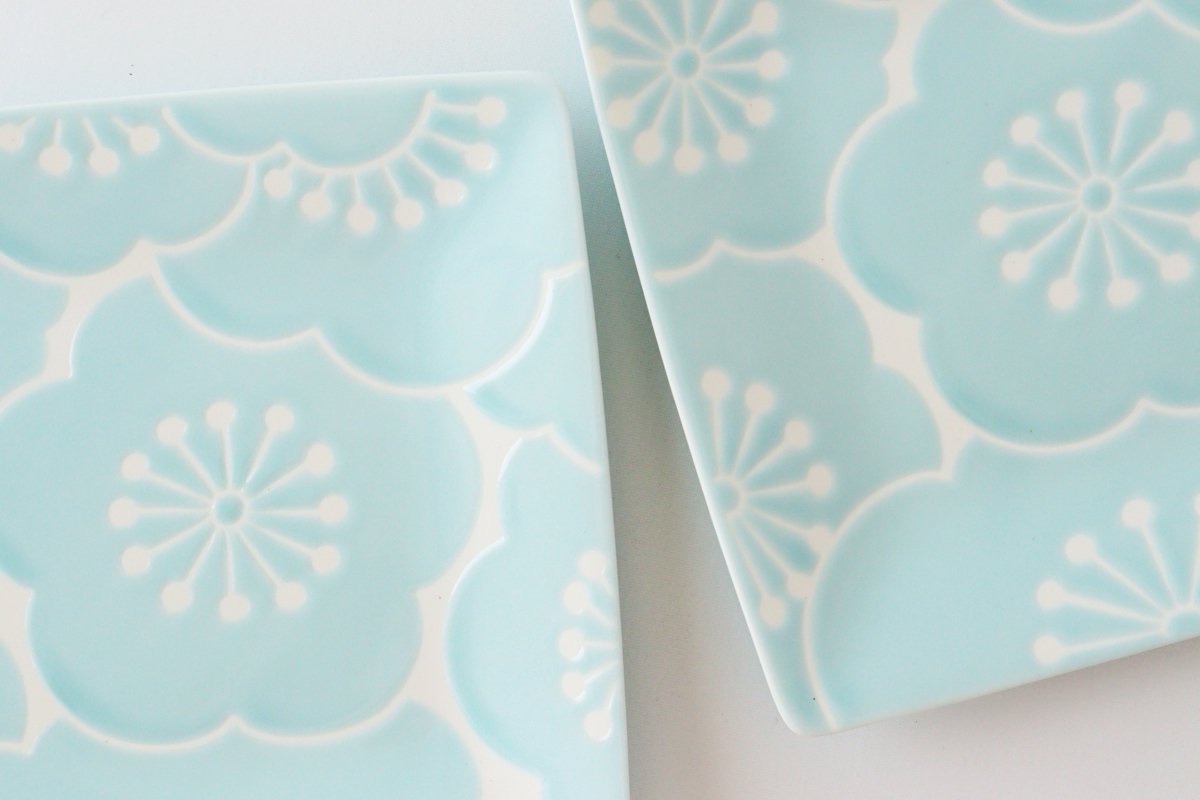 Square Plate Plum Blue | Hasami Ware