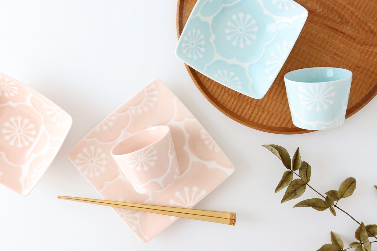 Square Plate Plum Blue | Hasami Ware