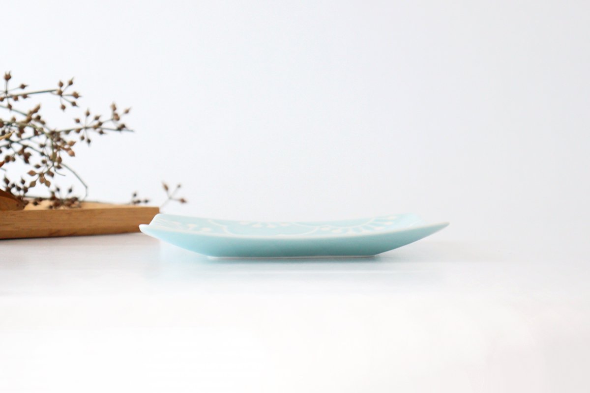 Square Plate Plum Blue | Hasami Ware