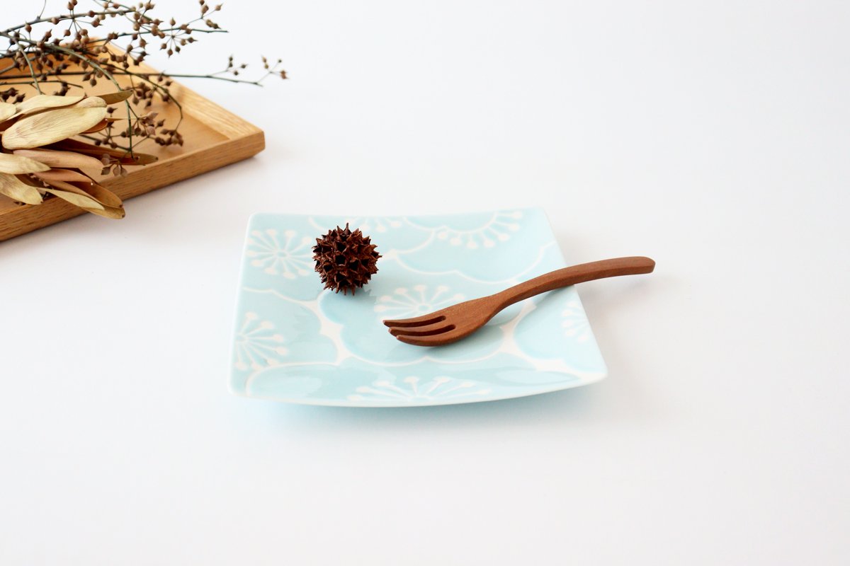Square Plate Plum Blue | Hasami Ware