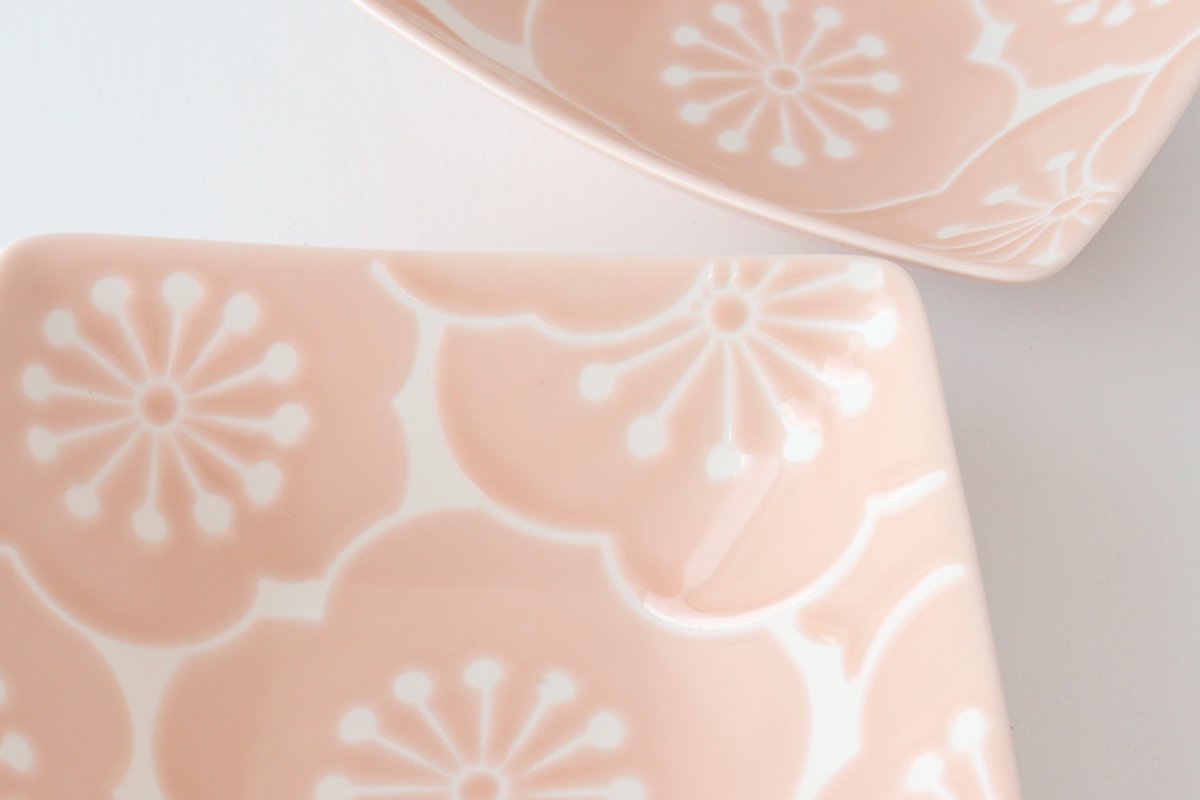 Square Bowl Plum Peach | Kobachi Hasami Ware