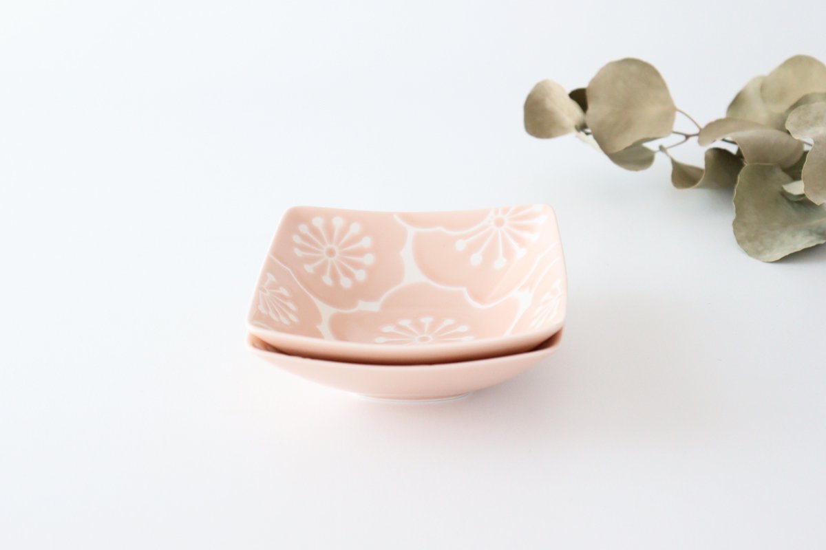 Square Bowl Plum Peach | Kobachi Hasami Ware