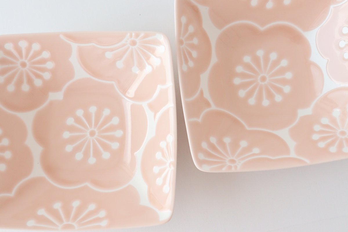 Square Bowl Plum Peach | Kobachi Hasami Ware